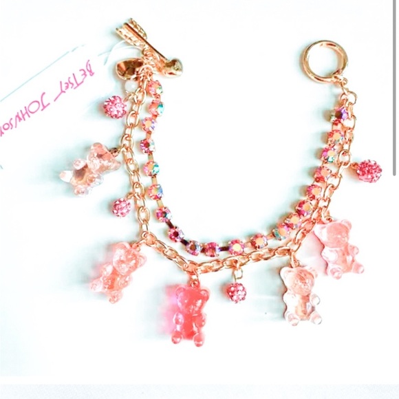 Betsey Johnson “Lovely in Pink” Gummy Bear Fireball Charm Bracelet NWT - Picture 3 of 5